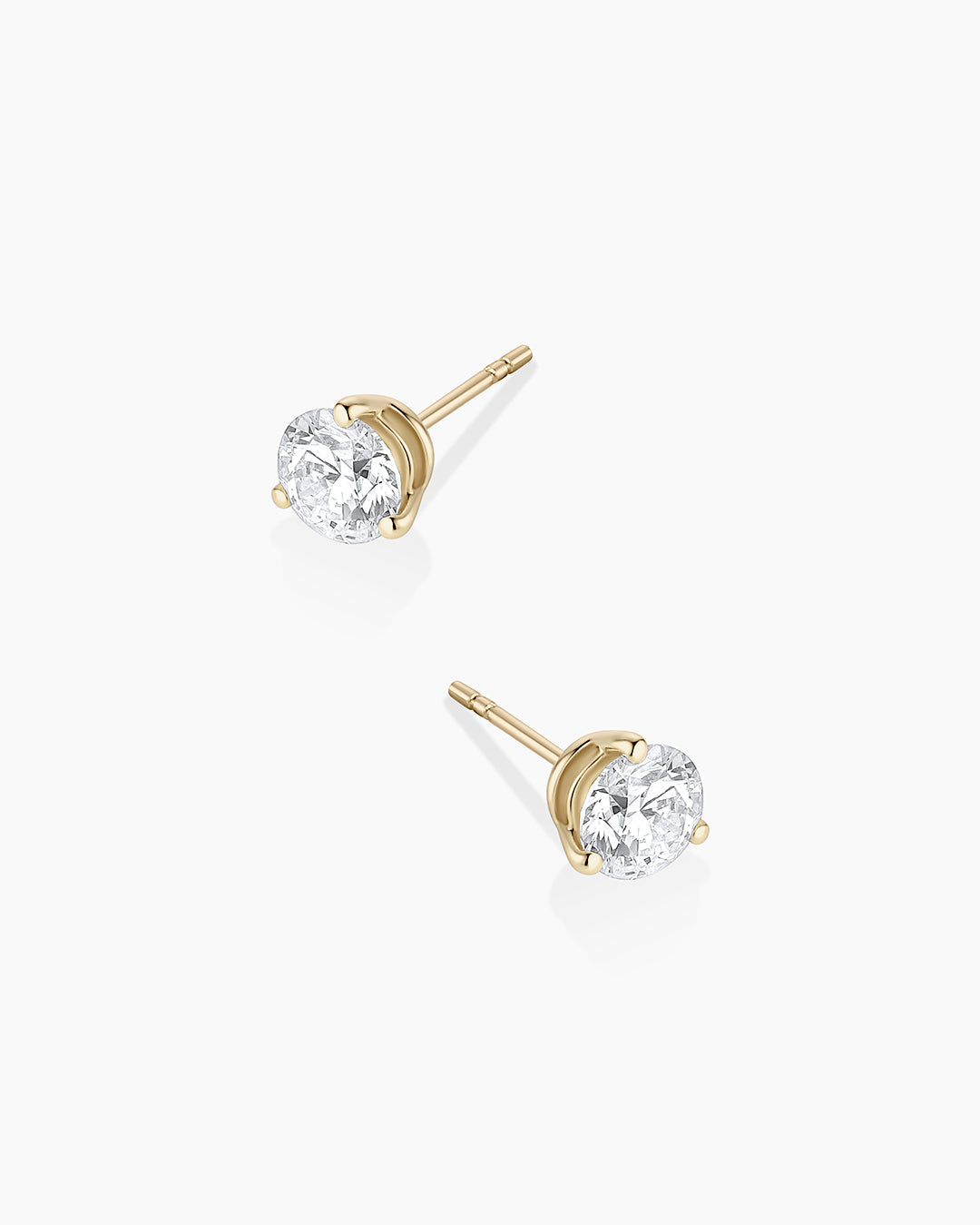 Lab Grown Diamond Solitaire Studs || option::14K Solid Gold, .9ct