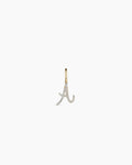 Diamond Script Alphabet Charm || option::14K Solid Gold, A