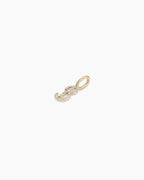 Diamond Script Alphabet Charm || option::14K Solid Gold, B