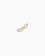 Diamond Script Alphabet Charm || option::14K Solid Gold, E