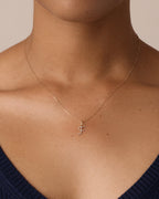 Diamond Script Alphabet Charm || option::14K Solid Gold, F