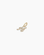 Diamond Script Alphabet Charm || option::14K Solid Gold, H