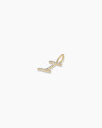 Diamond Script Alphabet Charm || option::14K Solid Gold, I