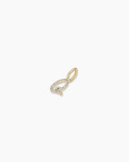 Diamond Script Alphabet Charm || option::14K Solid Gold, Q