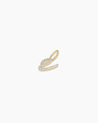Diamond Script Alphabet Charm || option::14K Solid Gold, V
