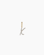 Diamond Script Alphabet Charm || option::14K Solid Gold, X