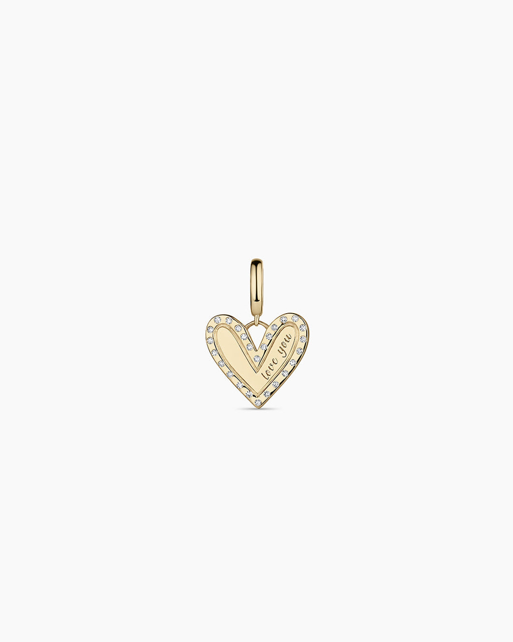 Diamond Adore Love Charm || option::14K Solid Gold