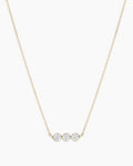 Lab Grown Diamond Halo Row Necklace || option::14K Solid Gold