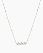 Lab Grown Diamond Halo Row Necklace || option::14K Solid Gold