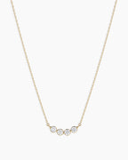 Lab Grown Diamond Halo Cluster Necklace || option::14K Solid Gold