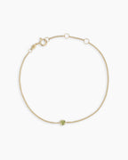 14K Gold Wilder Birthstone Bracelet || option::14K Solid Gold, Peridot - August