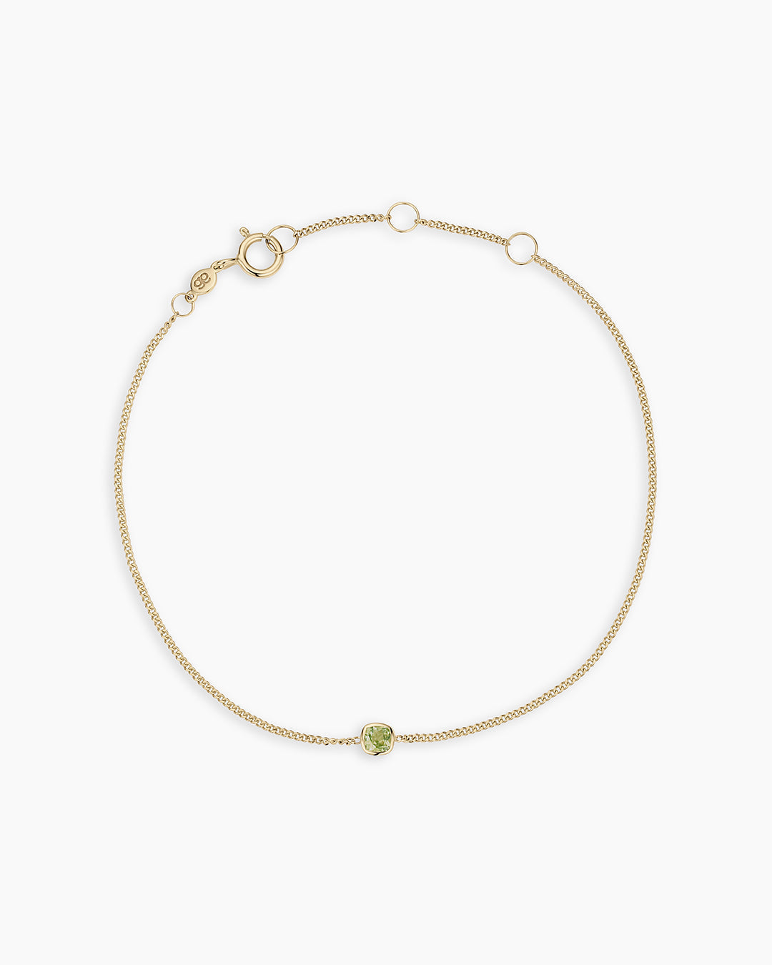 14K Gold Wilder Birthstone Bracelet || option::14K Solid Gold, Peridot - August