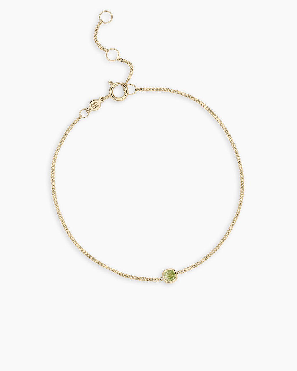 14K Gold Wilder Birthstone Bracelet || option::14K Solid Gold, Peridot - August