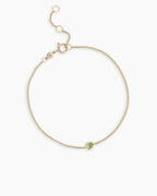 14K Gold Wilder Birthstone Bracelet || option::14K Solid Gold, Peridot - August