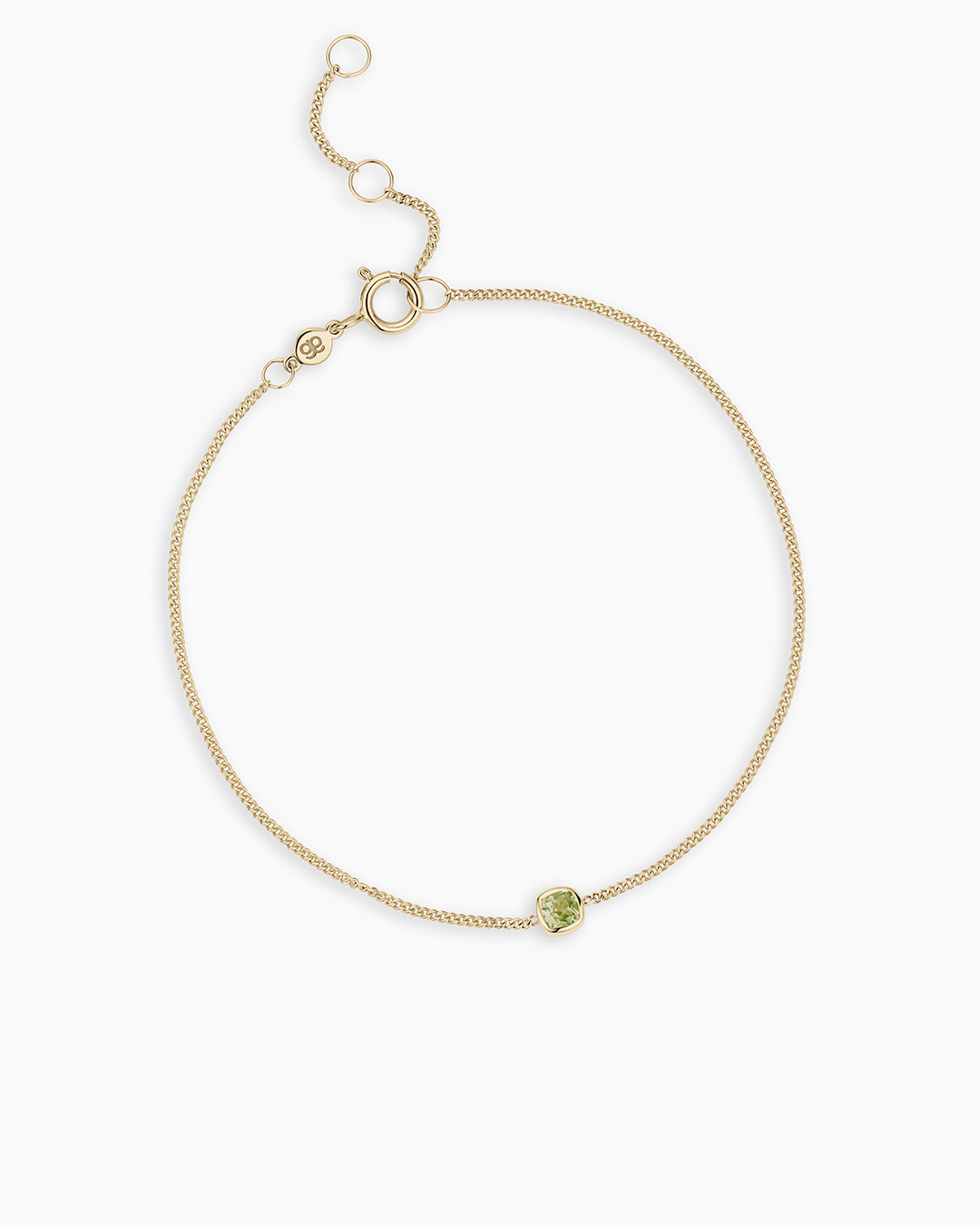 14K Gold Wilder Birthstone Bracelet || option::14K Solid Gold, Peridot - August