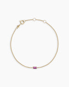 14K Gold Wilder Birthstone Bracelet || option::14K Solid Gold, Ruby - July