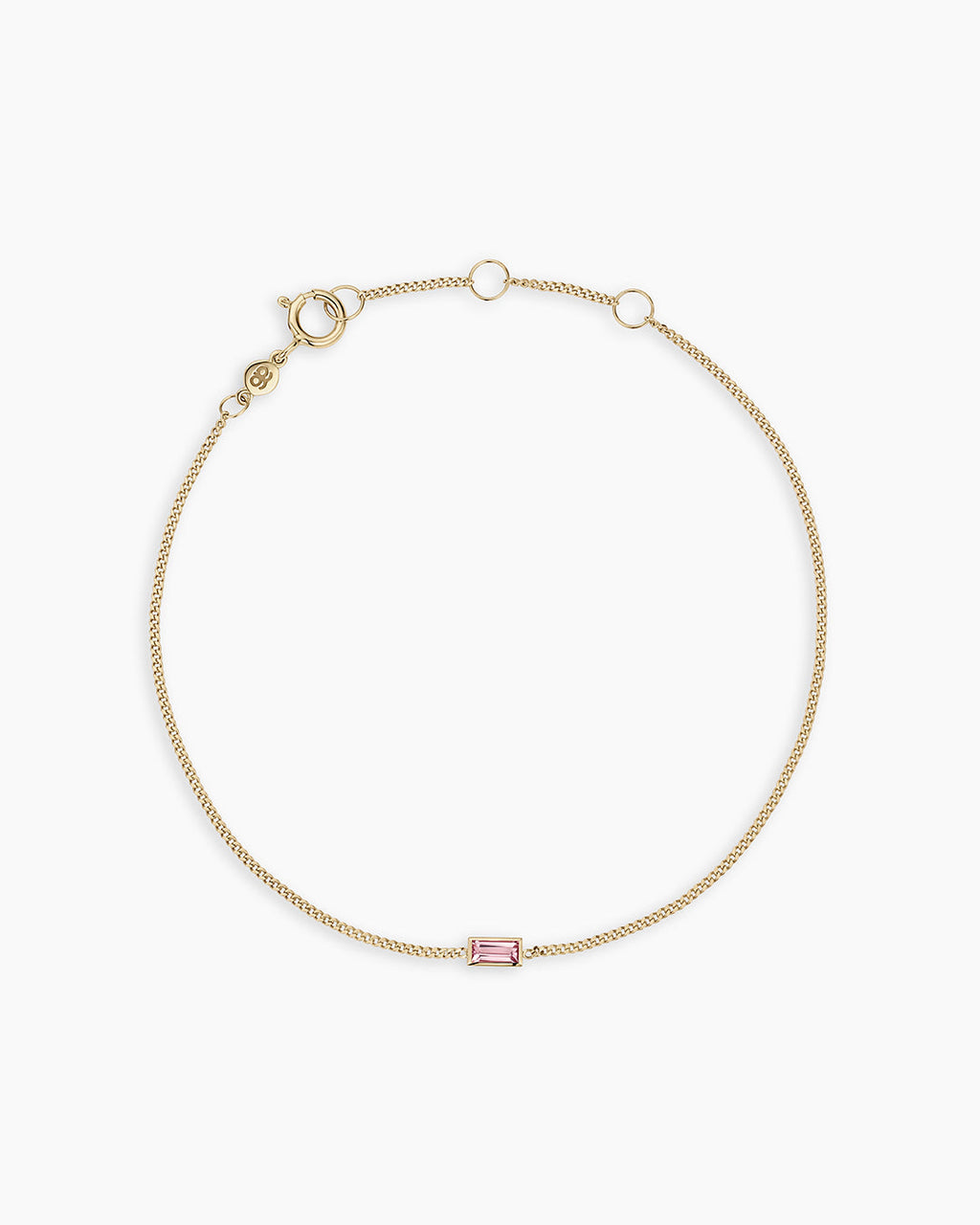14K Gold Wilder Birthstone Bracelet || option::14K Solid Gold, Pink Tourmaline - October