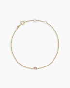 14K Gold Wilder Birthstone Bracelet || option::14K Solid Gold, Pink Tourmaline - October