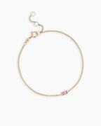 14K Gold Wilder Birthstone Bracelet || option::14K Solid Gold, Pink Tourmaline - October