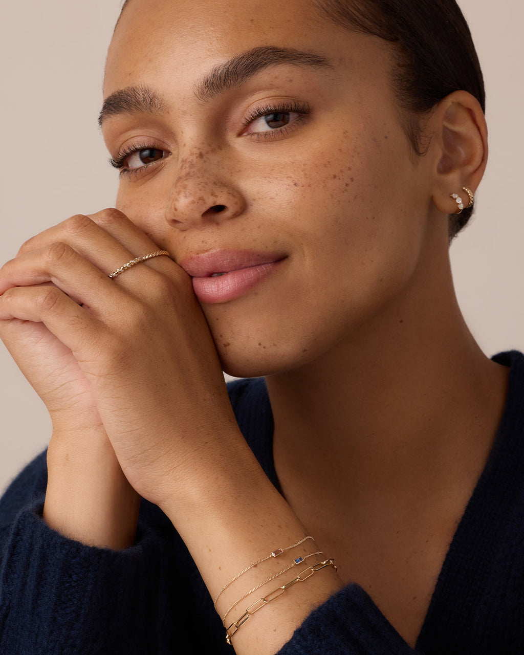 14K Gold Wilder Birthstone Bracelet || option::14K Solid Gold, Pink Tourmaline - October