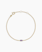 x14K Gold Wilder Birthstone Bracelet || option::14K Solid Gold, Amethyst - February