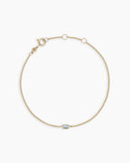 14K Gold Wilder Birthstone Bracelet || option::14K Solid Gold, Aquamarine - March