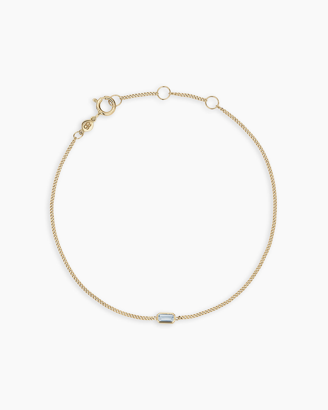 14K Gold Wilder Birthstone Bracelet || option::14K Solid Gold, Aquamarine - March