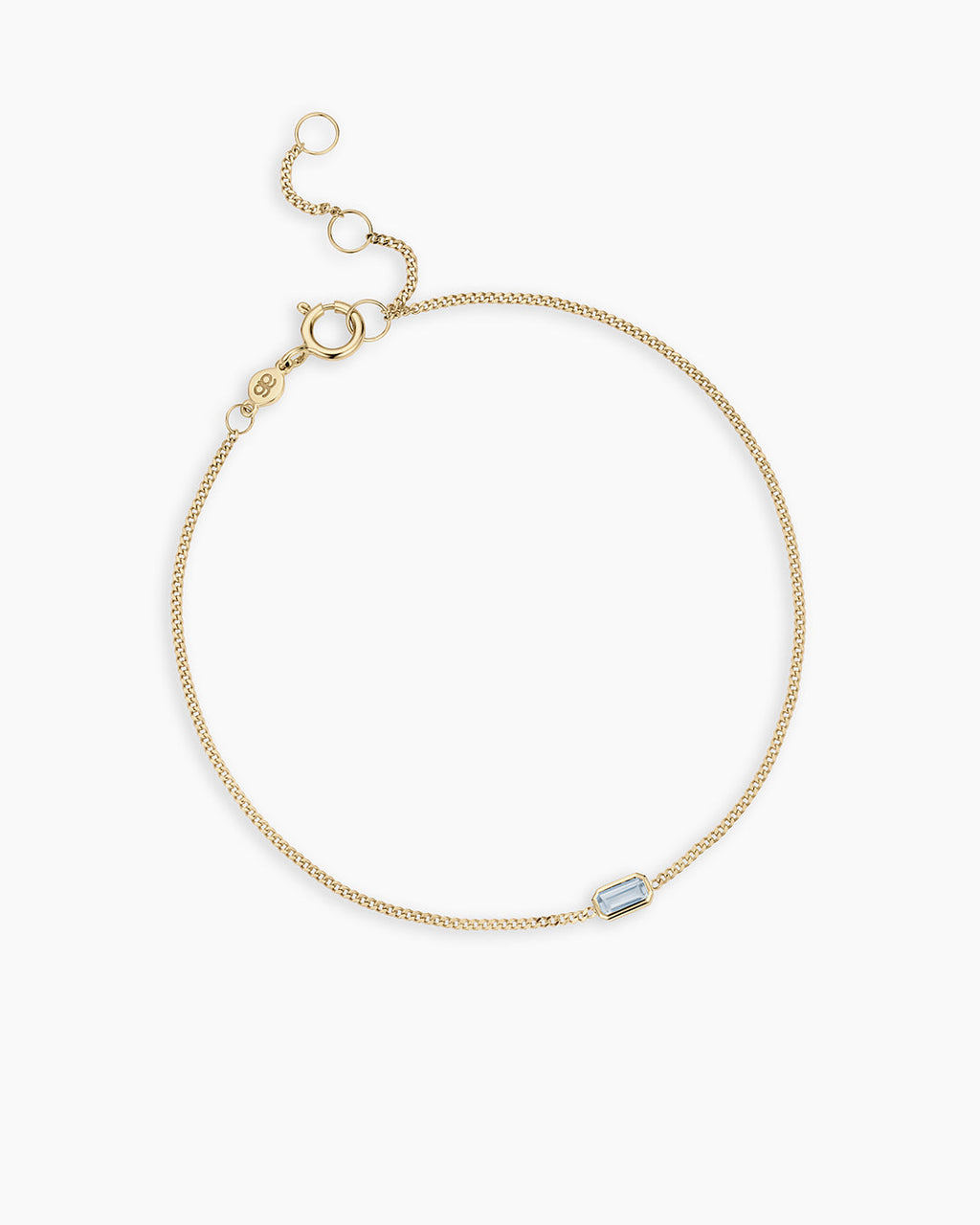 14K Gold Wilder Birthstone Bracelet || option::14K Solid Gold, Aquamarine - March