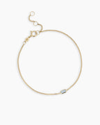 14K Gold Wilder Birthstone Bracelet || option::14K Solid Gold, Aquamarine - March