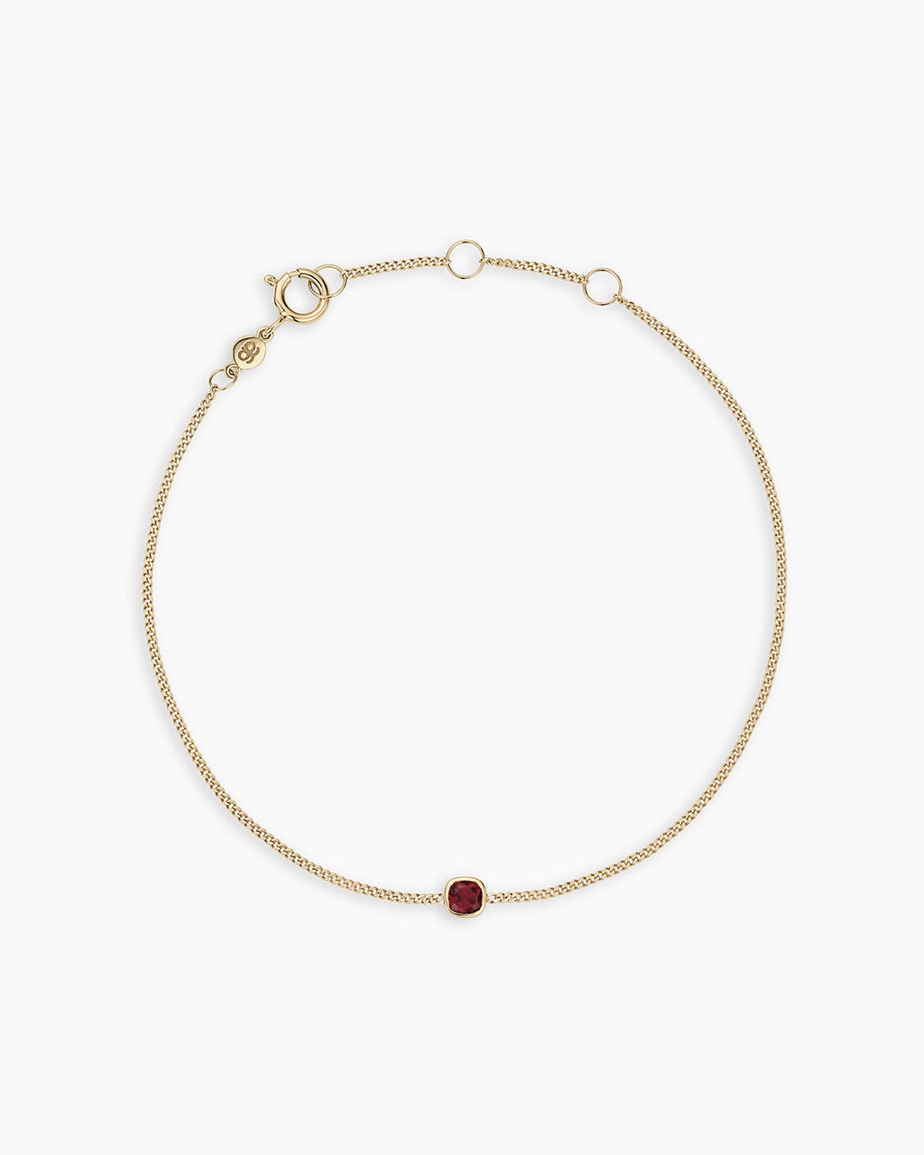 14K Gold Wilder Birthstone Bracelet || option::14K Solid Gold, Garnet - January