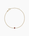 14K Gold Wilder Birthstone Bracelet || option::14K Solid Gold, Garnet - January