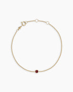 14K Gold Wilder Birthstone Bracelet || option::14K Solid Gold, Garnet - January