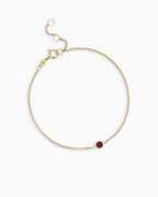 14K Gold Wilder Birthstone Bracelet || option::14K Solid Gold, Garnet - January