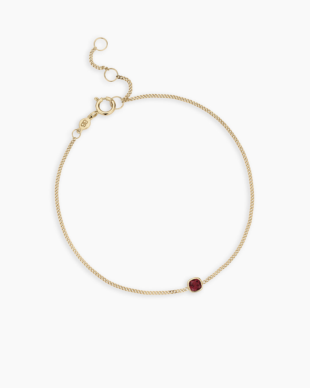 14K Gold Wilder Birthstone Bracelet || option::14K Solid Gold, Garnet - January