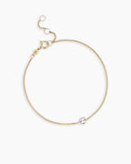 14K Gold Wilder Birthstone Bracelet || option::14K Solid Gold, White Topaz - April