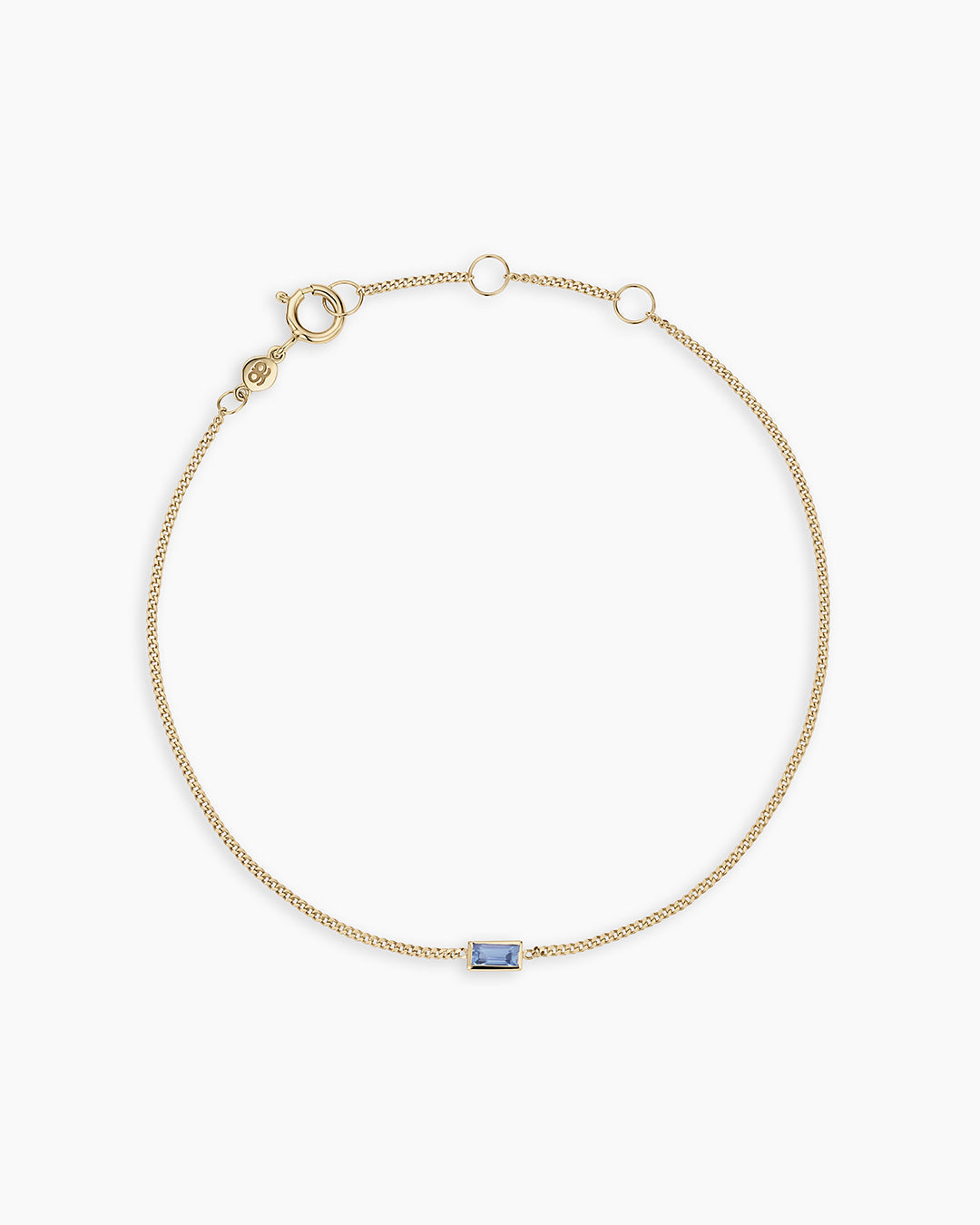 14K Gold Wilder Birthstone Bracelet || option::14K Solid Gold, Blue Sapphire - September
