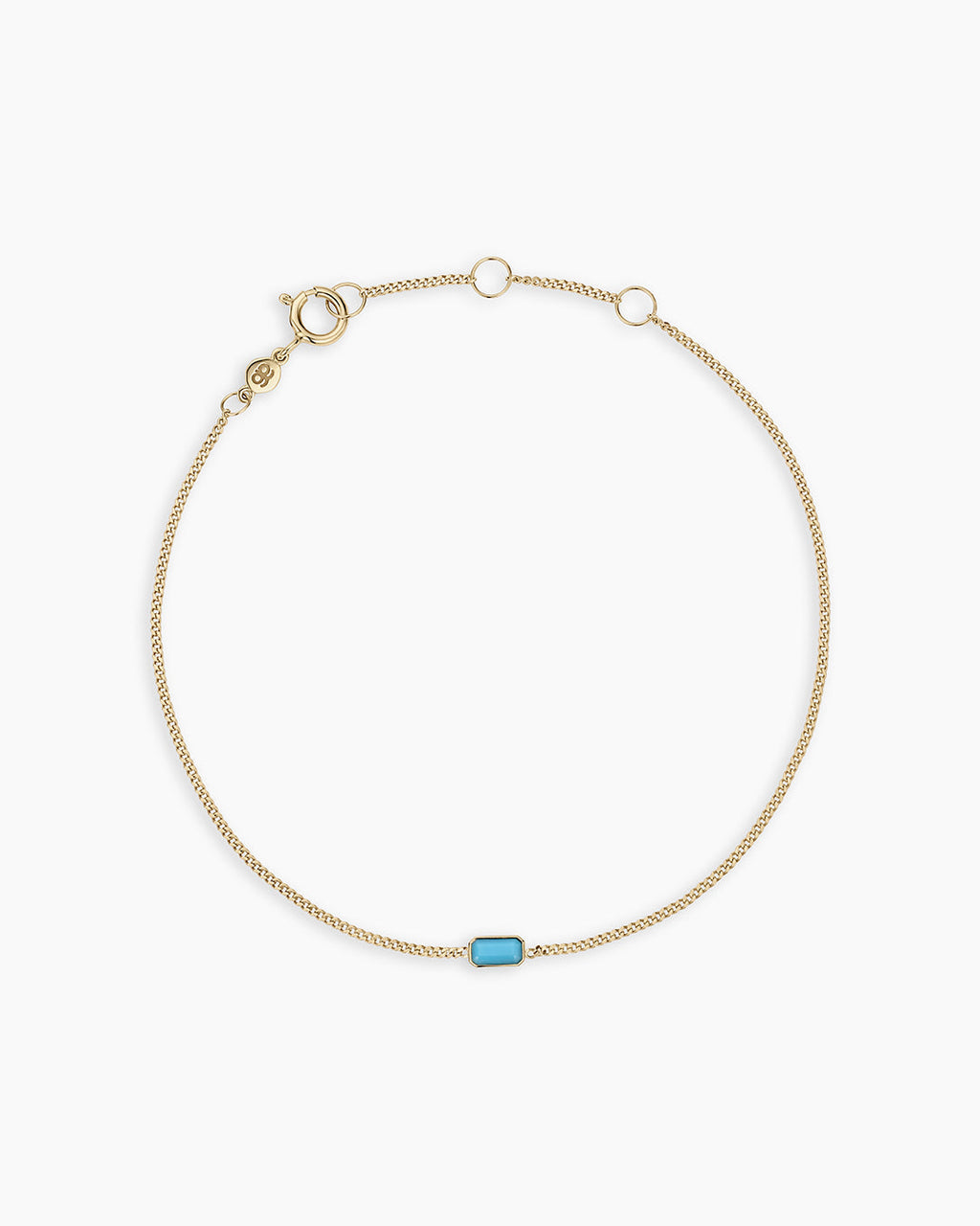 14K Gold Wilder Birthstone Bracelet || option::14K Solid Gold, Turquoise - December