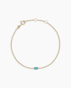 14K Gold Wilder Birthstone Bracelet || option::14K Solid Gold, Turquoise - December