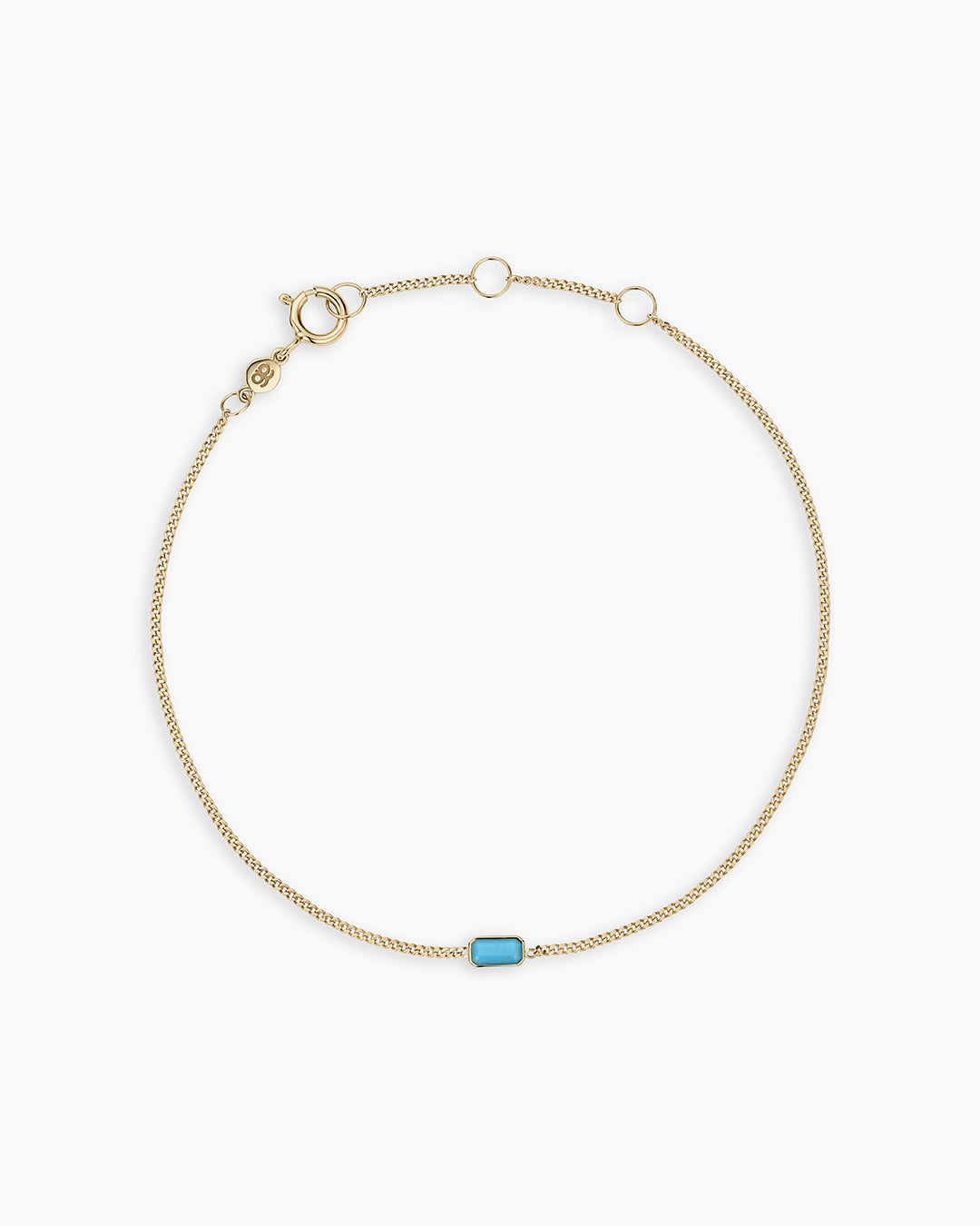 14K Gold Wilder Birthstone Bracelet || option::14K Solid Gold, Turquoise - December