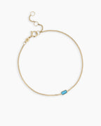 14K Gold Wilder Birthstone Bracelet || option::14K Solid Gold, Turquoise - December