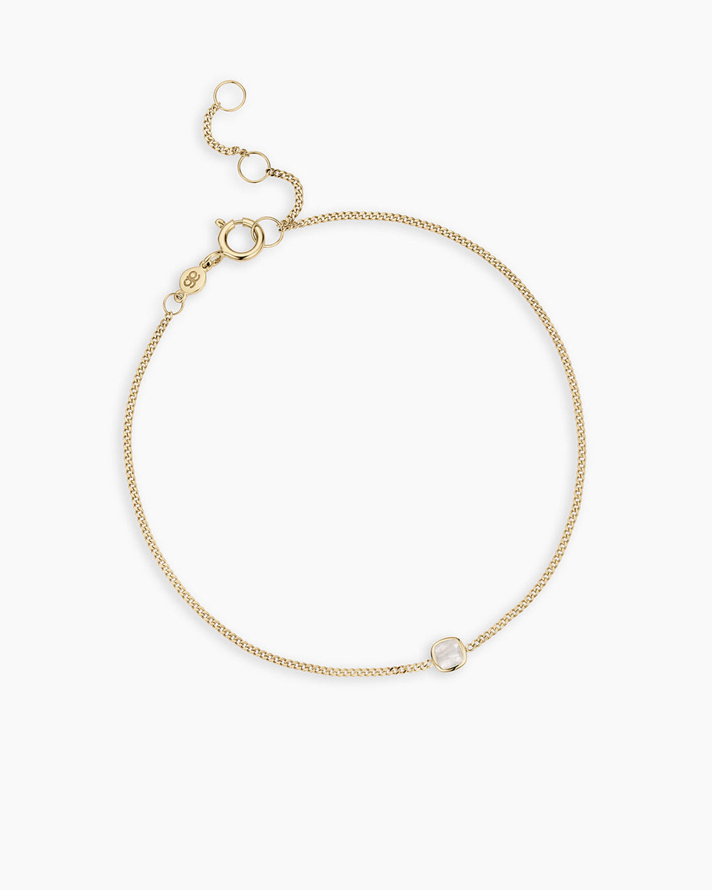 14K Gold Wilder Birthstone Bracelet || option::14K Solid Gold, Moonstone - June