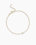 14K Gold Wilder Birthstone Bracelet || option::14K Solid Gold, Moonstone - June