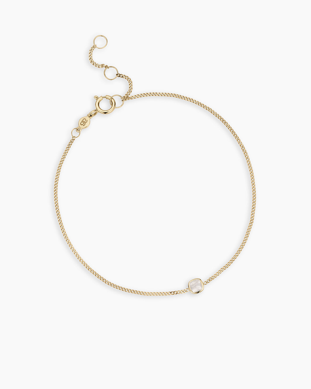 14K Gold Wilder Birthstone Bracelet || option::14K Solid Gold, Moonstone - June