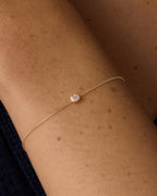 14K Gold Wilder Birthstone Bracelet || option::14K Solid Gold, Moonstone - June