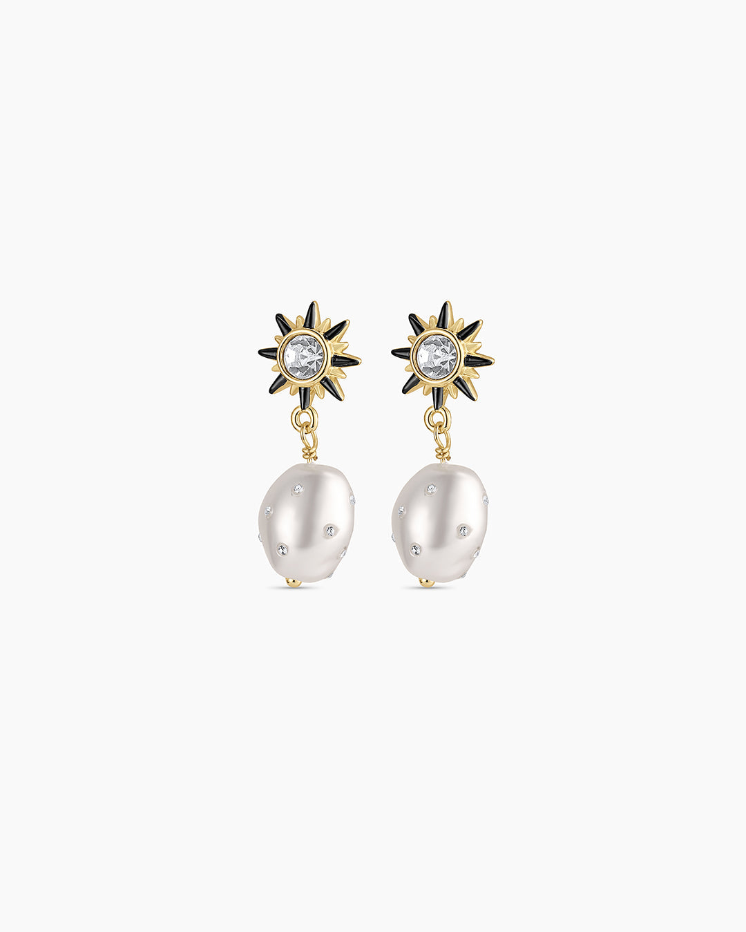 Vintage Shimmer Pearl Drop Earrings || option::18K Gold Plated