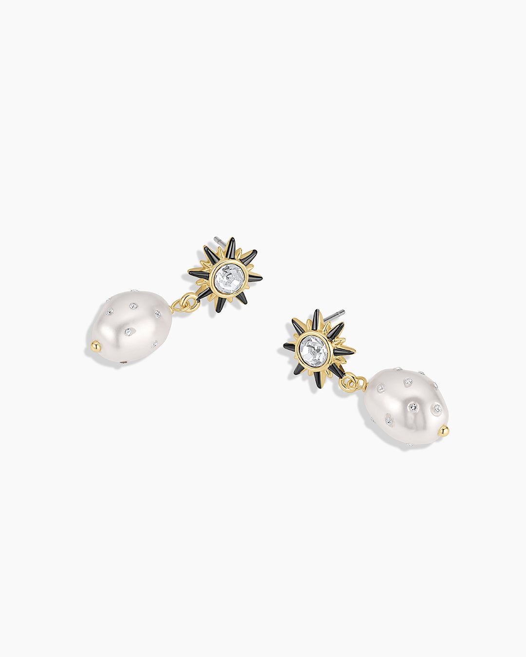 Vintage Shimmer Pearl Drop Earrings || option::18K Gold Plated
