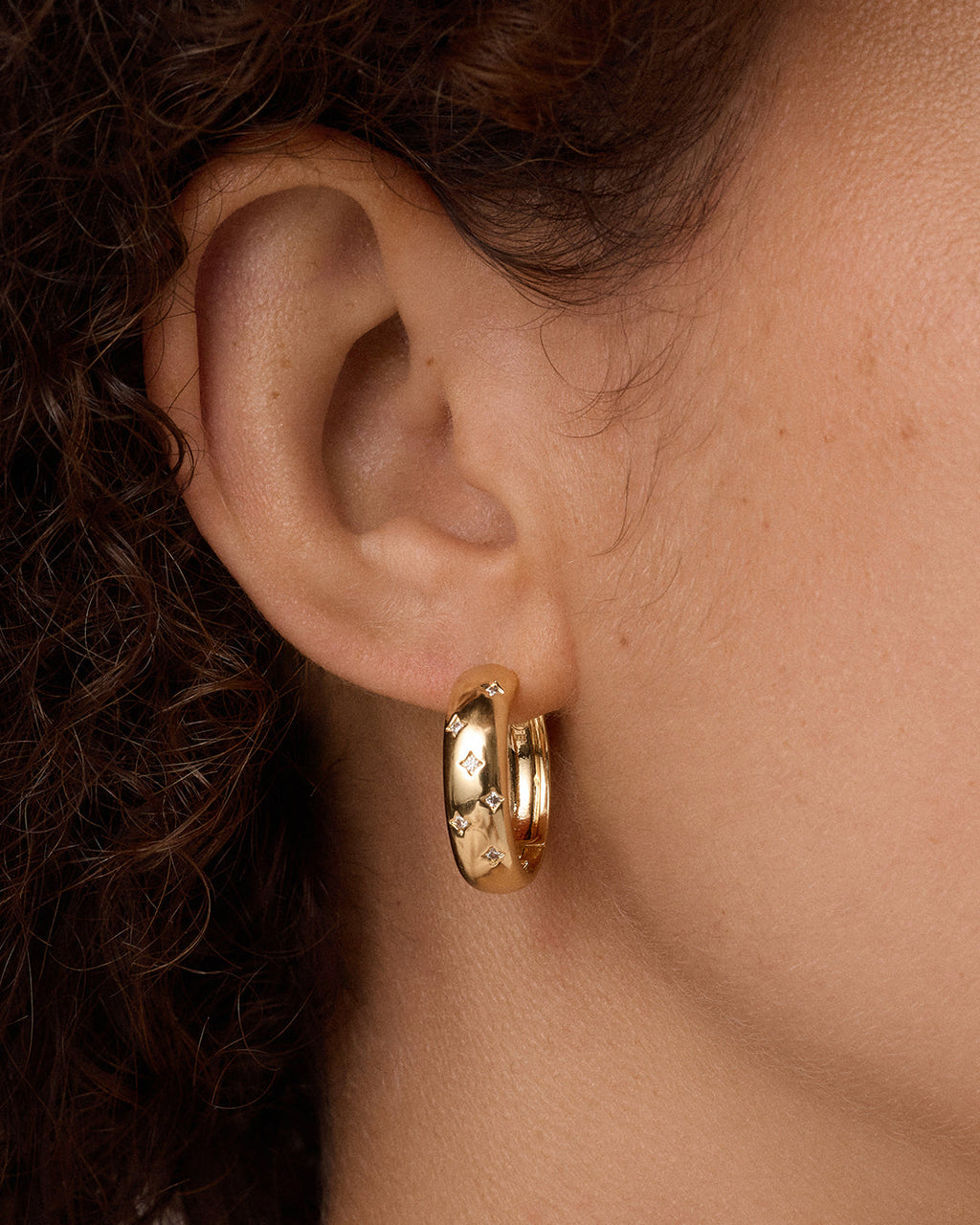 Celeste Hoops || option::18K Gold Plated