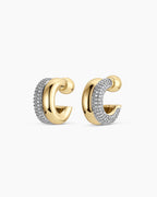 Lou Shimmer Stacked Huggies || option::18K Gold Plated