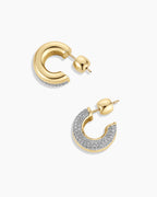 Lou Shimmer Stacked Huggies || option::18K Gold Plated