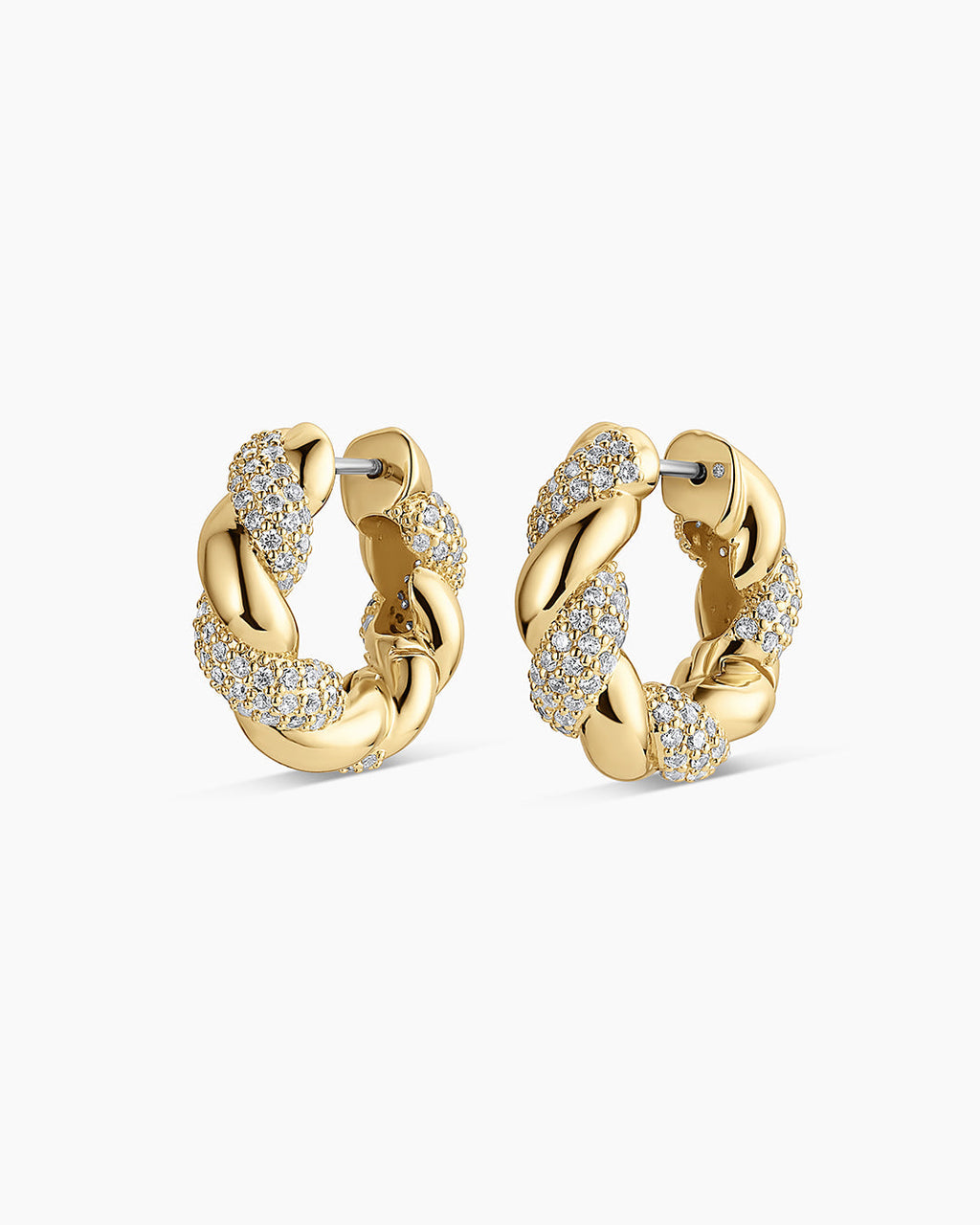 Crew Shimmer Hoops || option::18K Gold Plated
